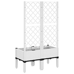 Maison Chic Jardinière,Bac à fleurs avec treillis - pot de fleur blanc 80x40x142 cm PP -GKD75879 pas cher