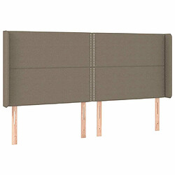 Avis Maison Chic Tête de lit moderne à LED lumineuse pour chambre - Décoration de lit Taupe 203x16x118/128 cm Tissu -MN28906