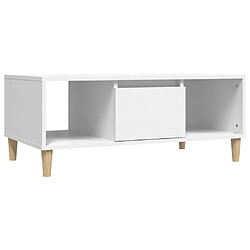 Maison Chic Table basse,Table Console Table d'appoint, Table pour salon Blanc 90x50x36,5 cm Bois d'ingénierie -MN41839