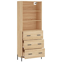 Avis vidaXL Buffet haut Chêne sonoma 69,5x34x180 cm Bois d'ingénierie