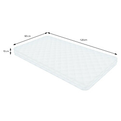 ML-Design Matelas Enfant 60x120 cm, Orthopédique, 7 Zones, Mousse Froid, Certifié Oeko Tex, Housse Amovible Lavable Fermeture Éclair, Hypoallergénique Antibactérien/Teste Substances Nocives 23 kg/m³ pas cher