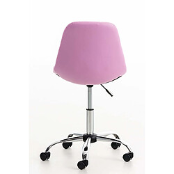 Acheter Decoshop26 Chaise de bureau tabouret sur roulettes hauteur réglable en PVC rose et métal chromé 10_0002491