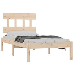 Avis Maison Chic Lit adulte - Lit simple Cadre de lit,Structure du lit Contemporain Bois massif 90x200 cm -MN76375