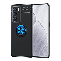 Coque en TPU antichoc avec béquille à anneau pour voiture noir/bleu pour votre Realme GT Explorer Master