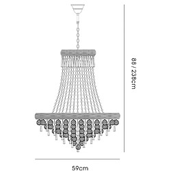 Avis Luminaire Center Suspension Alexetra 13 Ampoules doré/cristal