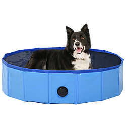 vidaXL Piscine pliable pour chiens Bleu 80x20 cm PVC