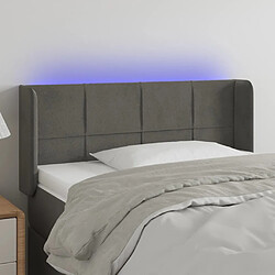 Maison Chic Tête de lit moderne à LED lumineuse pour chambre - Décoration de lit Gris foncé 83x16x78/88 cm Velours -MN20070