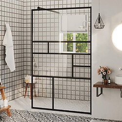 Maison Chic Paroi de douche | Écran de douche | Cloison de douche à verre ESG transparent 100x195 cm Noir -GKD74533