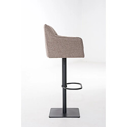 Avis Decoshop26 Tabouret de bar chaise haute de comptoir couture carrées assise en tissu marron terre cadre en métal noir 10_0004698