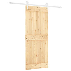 vidaXL Porte coulissante et kit de quincaillerie 85x210 cm pin massif