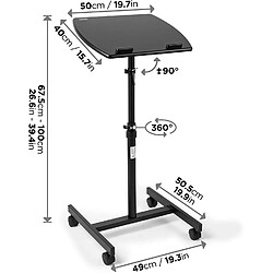 Avis Duronic Table de travail mobile assis-debout WPS27 | Podium à roulettes | Grande surface pour PC ou vidéo projecteur | Hauteur ajustable 67,5 – 100 cm | Capacité 10 kg | Idéal pour les présentations