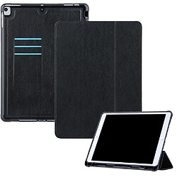 Etui en PU avec support tripliure et porte-stylo noir pour votre Apple iPad 10.2 (2020)/(2019)/Air 10.5 pouces (2019)/Pro 10.5 pouces (2017)