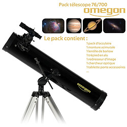 Omega Télescope Omegon AC 76/700 AZ-1 + Monture azimutale + trépied alu + Occulaires 12,5mm / 20mm