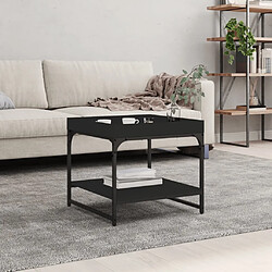 Maison Chic Tabls basse,Table Console pour salon noir 49,5x49,5x45 cm bois d'ingénierie -MN67857