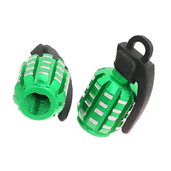 Acheter 2pcs Grenade Shape Tire Tire Valve Dust Caps pour voiture Moto Bike -Green