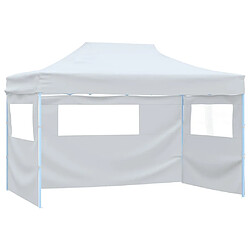 vidaXL Tente pliable de réception avec 4 parois 3 x 4,5 m Blanc