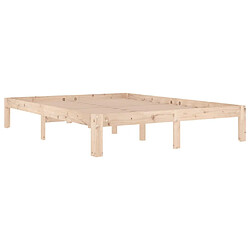 Avis Maison Chic Lit adulte - Lit simple Cadre de lit,Structure du lit Contemporain Bois de pin massif 140x190 cm -MN56369