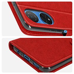 Avizar Housse Honor X7 Clapet Portefeuille Fonction Support Vidéo rouge pas cher