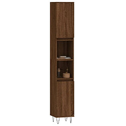 Avis Maison Chic Armoire de bain,Meuble de rangement de salle de bain,Meuble haut chêne marron 30x30x190 cm bois d'ingénierie -GKD925456