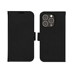 DBRAMANTE1928 Etui Folio pour iPhone 14 Pro en Cuir Vegan Stockholm Certifié GRS Noir