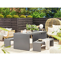 Beliani Table de jardin 180 x 90 cm Béton Gris TARANTO