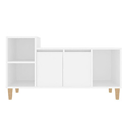 Acheter vidaXL Meuble TV Blanc 100x35x55 cm Bois d'ingénierie