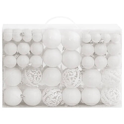 vidaXL Ensemble de boules de Noël 111 pièces blanc polystyrène