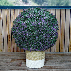 Mendler Arbuste artificiel HWC-L77, boule de buis plante décorative Buxus plante artificielle, Outdoor Ø 55cm ~ lilas pas cher