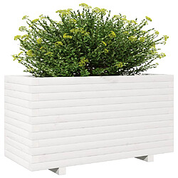 Avis vidaXL Jardinière blanc 90x40x49,5 cm bois de pin massif