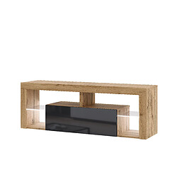 Vivaldi Meuble TV EVEREST 140 Chene Wotan/Noir avec LED