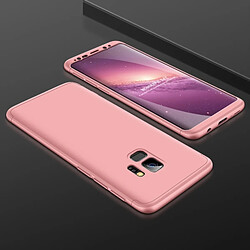 Wewoo Coque or rose pour Samaung Galaxy S9 Trois-paragraphe 360 Degrés couverture complète PC Housse de protection arrière