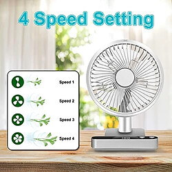 Acheter Ventilateur de Bureau USB, Petits Ventilateurs de Refroidissement Silencieux de 6,7 Pouces avec Un Fort Flux d'Air, 4 Vitesses, Tête Rotative, Ventilateur Portable à Piles Rechargeable de 4000 mAh