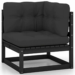 Avis Maison Chic Salon de jardin 10 pcs + coussins - Mobilier/Meubles de jardin - Table et chaises d'extérieur Noir Bois de pin massif -MN32050