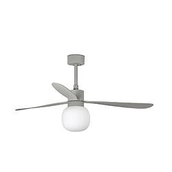 Faro Barcelona Ventilateur de plafond gris à grande boule à DEL 20W 2700K, 6 vitesses