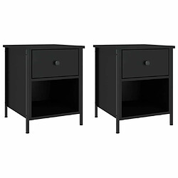 Maison Chic Lot de 2 Tables de chevet - Tables de Nuit noir 40x42x50 cm bois d’ingénierie