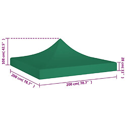 Acheter vidaXL Toit de tente de réception 2x2 m Vert 270 g/m²