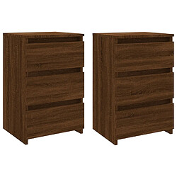 Maison Chic Lot de 2 Tables de chevet - Tables de Nuit Chêne marron 40x35x62,5cm Bois ingénierie