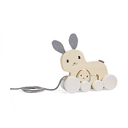 Bigjigs Toys Lapin en bois et jouet à tirer pour bébé