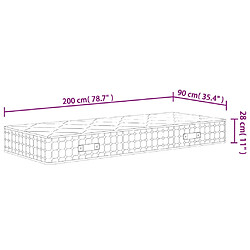 vidaXL Matelas à ressorts ensachés moyen 90x200 cm pas cher