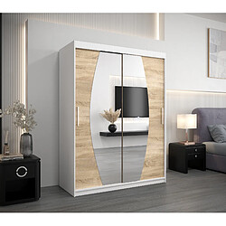 Abiks Meble Armoire Elypse à portes coulissantes 200/150/62 2 portes (blanc/sonoma)