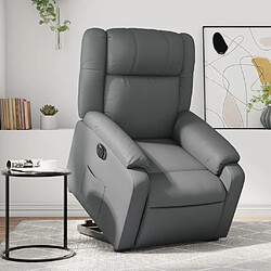 Maison Chic Fauteuil Relax pour salon, Fauteuil inclinable de massage électrique gris similicuir -GKD76611