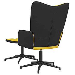 Acheter vidaXL Chaise de relaxation et tabouret Jaune moutarde Velours et PVC