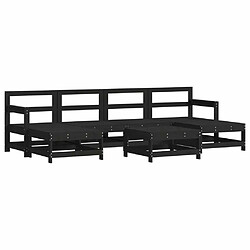 Avis Maison Chic Salon de jardin 7 pcs + coussins - Mobilier/Meubles de jardin - Table et chaises d'extérieur noir bois massif -MN61606