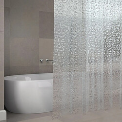 MSV Rideau de douche EVA ODENSE 180x200cm QUALIÉ PREMIUM Transparent -Anneaux inclus