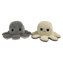 Universal Poupée retournée double face, peluche douce et réversible (blanc/gris)