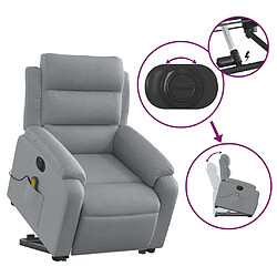 Acheter vidaXL Fauteuil inclinable de massage électrique Gris clair Tissu