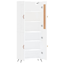 Avis vidaXL Buffet haut Blanc brillant 69,5x34x180 cm Bois d'ingénierie