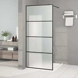 vidaXL Paroi de douche Noir 90x195 cm Verre ESG dépoli