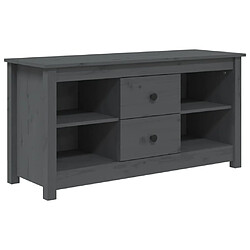 Maison Chic Meuble TV scandinave - Banc TV pour salon Gris 103x36,5x52 cm Bois de pin massif -MN35817