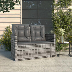 Maison Chic Banc de jardin | Chaise de jardin avec coussins Gris 105 cm Résine tressée -GKD83367